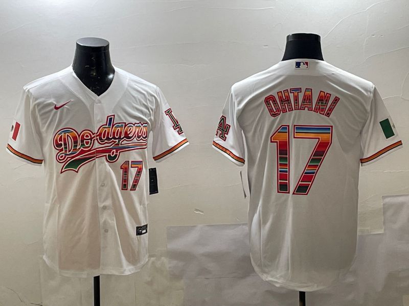 Men Los Angeles Dodgers #17 Ohtani White Game 2025 Nike MLB Jersey style 226->milwaukee brewers->MLB Jersey